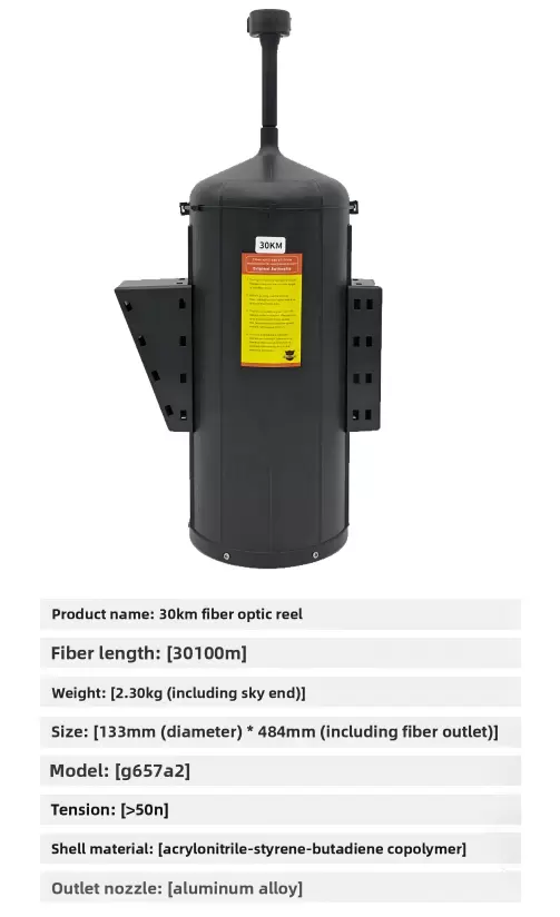 Drohnen, ausgestattet mit Glasfaserspulen für Reichweiten von 3 km, 5 km, 10 km, 15 km, 20 km, 30 km und 40 km.