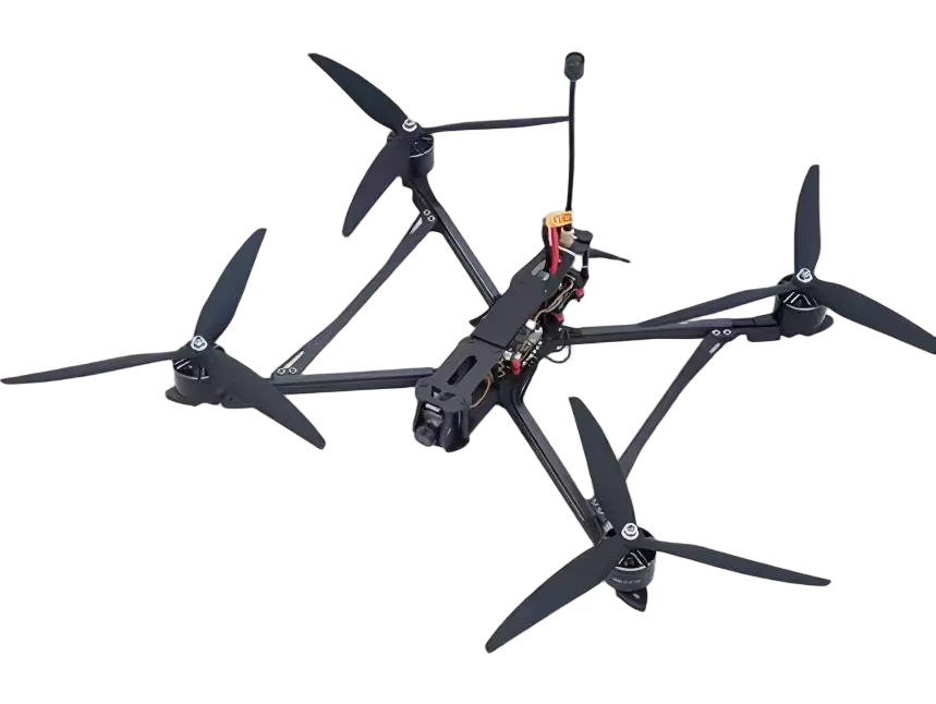 Drone FPV 10 inci dengan Panduan AI dan Transmisi Serat Optik